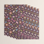 Ditsy Daisy Floral on Burgundy Wrapping Paper Gallery Image 3