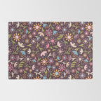Ditsy Daisy Floral on Burgundy Rug Gallery Image 2