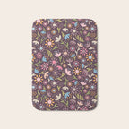 Ditsy Daisy Floral on Burgundy Bath Mat Gallery Image 1