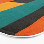 Teal Orange Black Yellow Modern Artwork Bath Mat Gallery Image 3