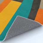 Teal Orange Black Yellow Modern Artwork Rug Gallery Image 4