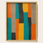 Teal Orange Black Yellow Modern Artwork Serving Tray Gallery Image 1