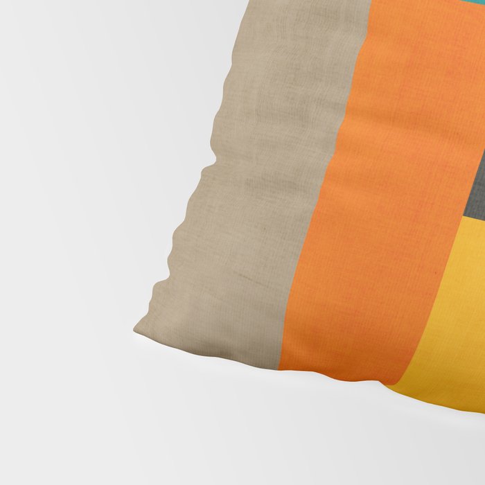 Teal Orange Black Yellow Modern Artwork Pillow Sham Gallery Image 4