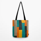 Teal Orange Black Yellow Modern Artwork Tote Bag Gallery Image 2