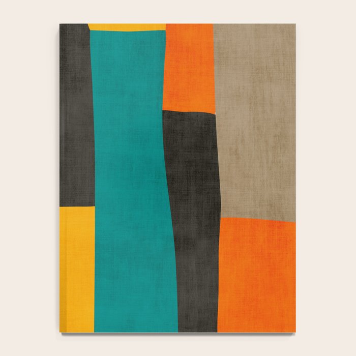 Teal Orange Black Yellow Modern Artwork Notebook Gallery Image 4