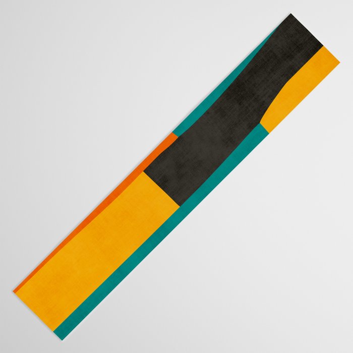 Teal Orange Black Yellow Modern Artwork Table Runner Gallery Image 3