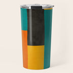 Teal Orange Black Yellow Modern Artwork Travel Mug Gallery Image 1