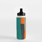 Teal Orange Black Yellow Modern Artwork Water Bottle Gallery Image 2