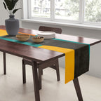 Teal Orange Black Yellow Modern Artwork Table Runner Gallery Image 2
