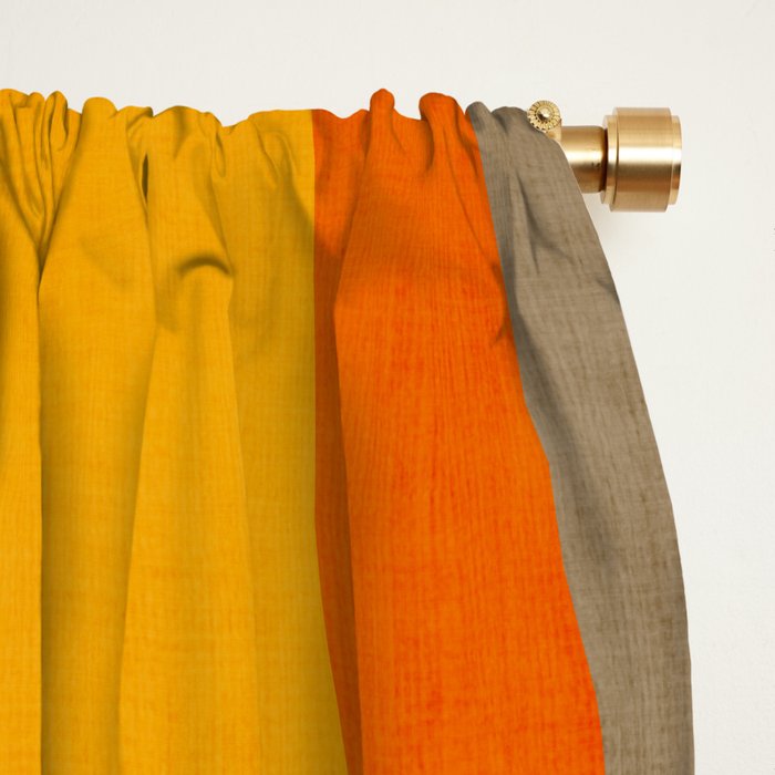 Teal Orange Black Yellow Modern Artwork Window Curtain Gallery Image 2