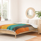 Teal Orange Black Yellow Modern Artwork Duvet Cover Gallery Image 2