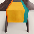 Teal Orange Black Yellow Modern Artwork Table Runner Gallery Image 1
