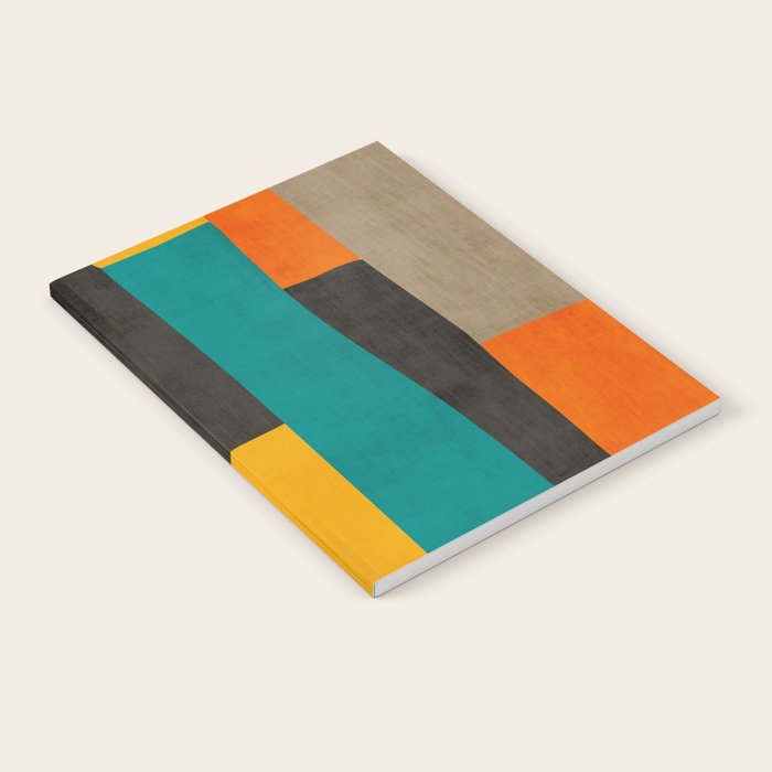 Teal Orange Black Yellow Modern Artwork Notebook Gallery Image 2