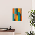 Teal Orange Black Yellow Modern Artwork Poster Gallery Image 2