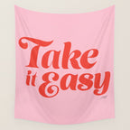 Take it Easy (Red/Pink Palette) Wall Tapestry Gallery Image 4