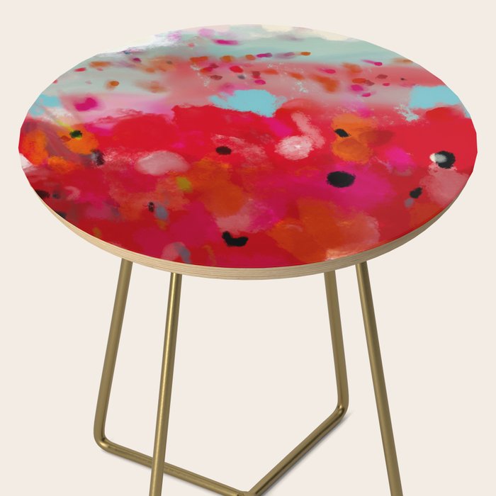 red poppies field abstract Side Table Gallery Image 2