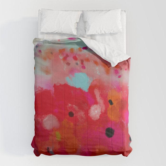 red poppies field abstract Comforter Gallery Image 6