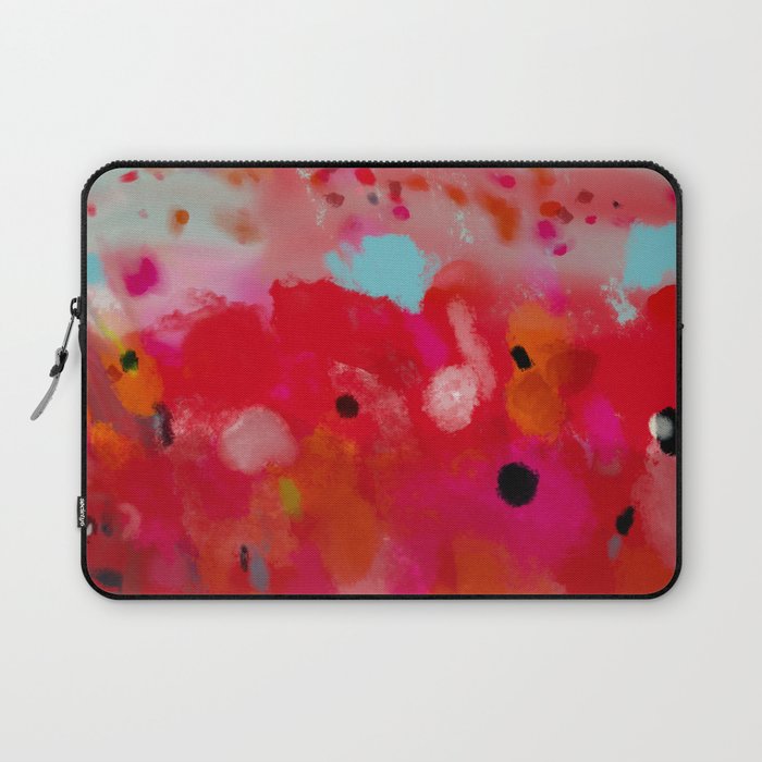 red poppies field abstract Laptop Sleeve Gallery Image 1