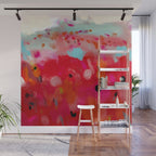 red poppies field abstract Wall Mural Gallery Image 1