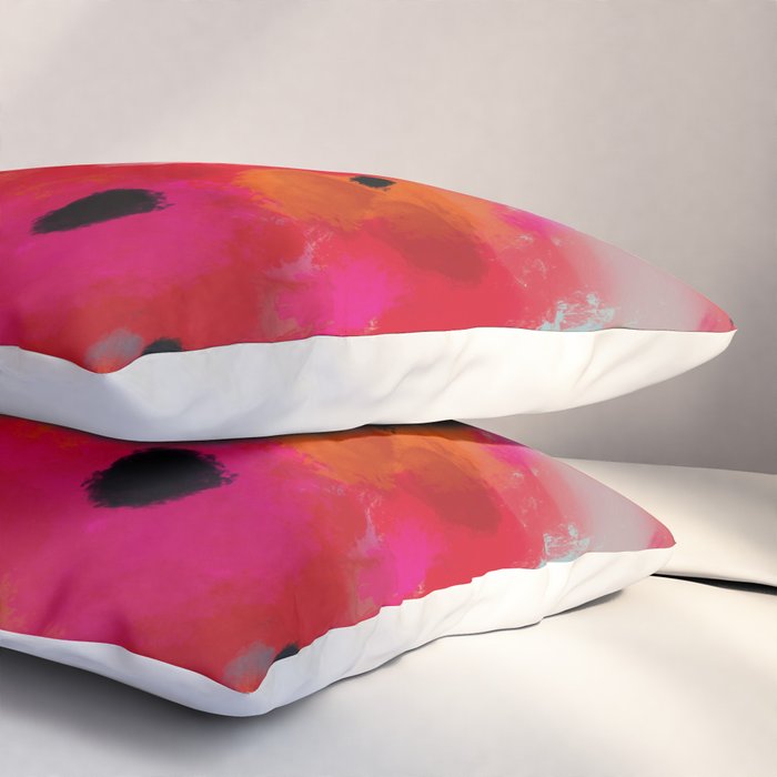 red poppies field abstract Pillow Sham Gallery Image 3
