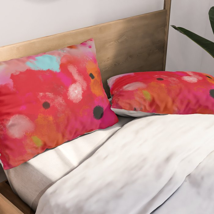 red poppies field abstract Pillow Sham Gallery Image 2