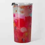 red poppies field abstract Travel Mug Gallery Image 3