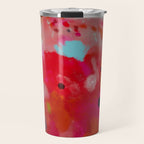 red poppies field abstract Travel Mug Gallery Image 1