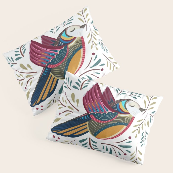 Peace Bird | White Pillow Sham Gallery Image 1