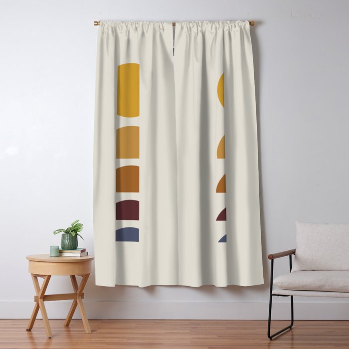 Minimal Sunrise Sunset Shapes Window Curtain Gallery Image 5