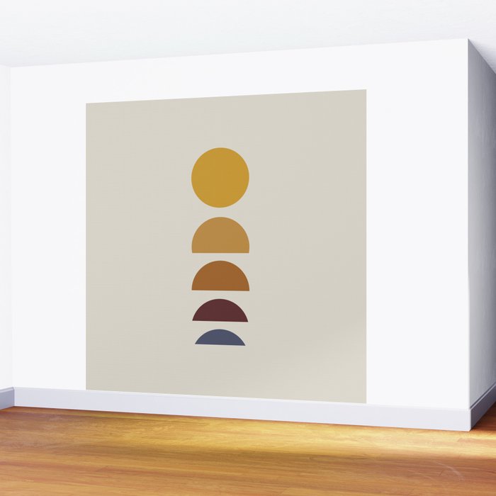 Minimal Sunrise Sunset Shapes Wall Mural Gallery Image 2