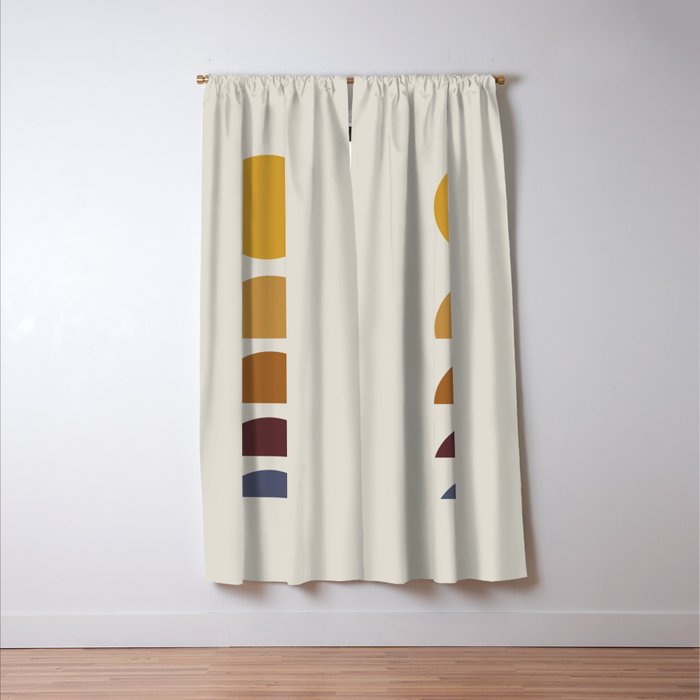 Minimal Sunrise Sunset Shapes Window Curtain Gallery Image 3