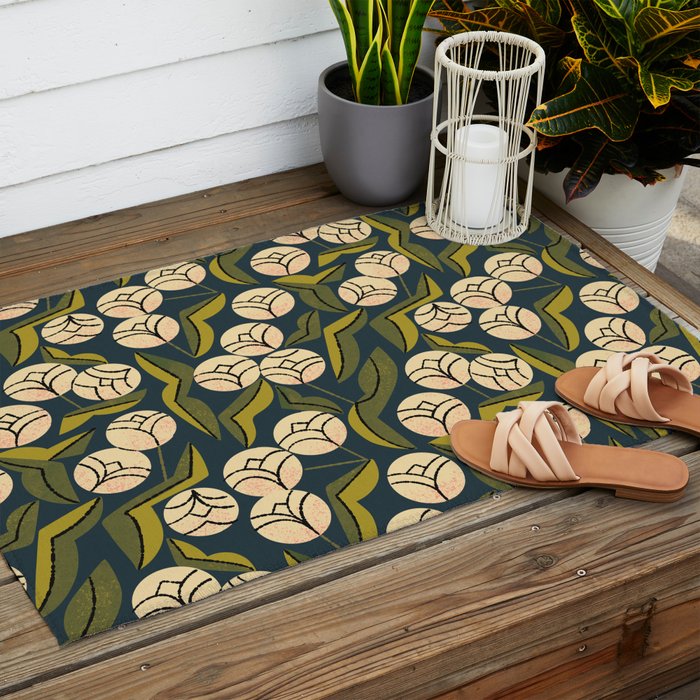 Ivory Blooms Outdoor Rug Gallery Image 2