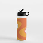 Retro Dream Liquid Swirls Abstract Ochre Orange Pink Cream Water Bottle Gallery Image 1
