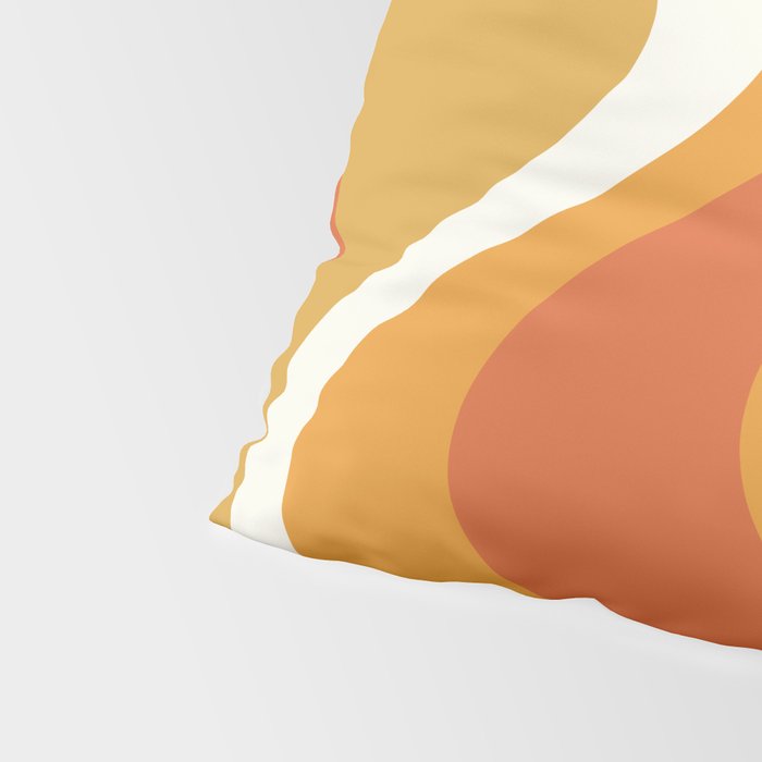 Retro Dream Liquid Swirls Abstract Ochre Orange Pink Cream Pillow Sham Gallery Image 4