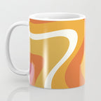 Retro Dream Liquid Swirls Abstract Ochre Orange Pink Cream Coffee Mug Gallery Image 3