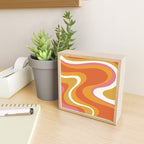 Retro Dream Liquid Swirls Abstract Ochre Orange Pink Cream Mini Art Print Gallery Image 2