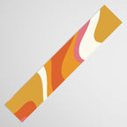 Retro Dream Liquid Swirls Abstract Ochre Orange Pink Cream Table Runner Gallery Image 3