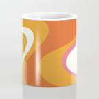 Retro Dream Liquid Swirls Abstract Ochre Orange Pink Cream Coffee Mug Gallery Image 4