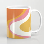 Retro Dream Liquid Swirls Abstract Ochre Orange Pink Cream Coffee Mug Gallery Image 1