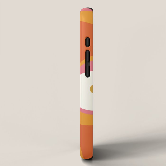 Retro Dream Liquid Swirls Abstract Ochre Orange Pink Cream iPhone Case Gallery Image 2