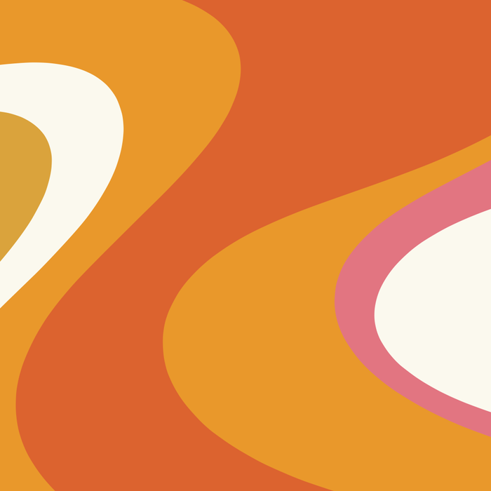 Retro Dream Liquid Swirls Abstract Ochre Orange Pink Cream Coffee Mug Gallery Image 2