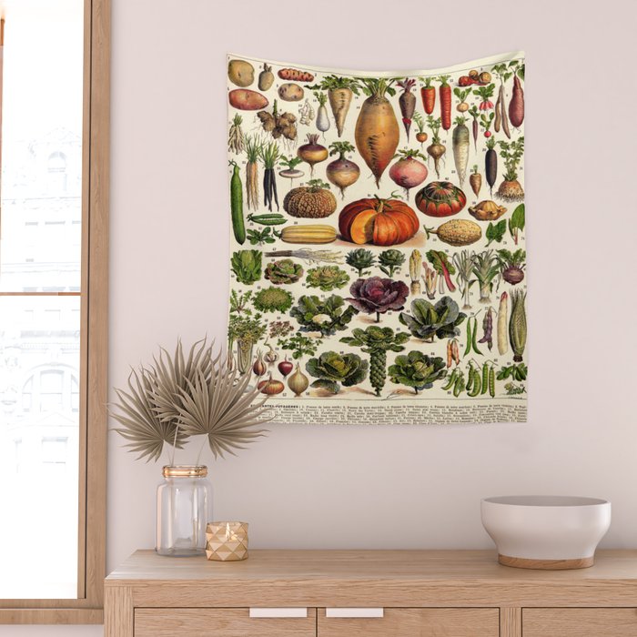 Adolphe Millot Legumes Plant Potageres Vintage Scientific Encyclopedia Illustration Lithograph  Wall Tapestry Gallery Image 2