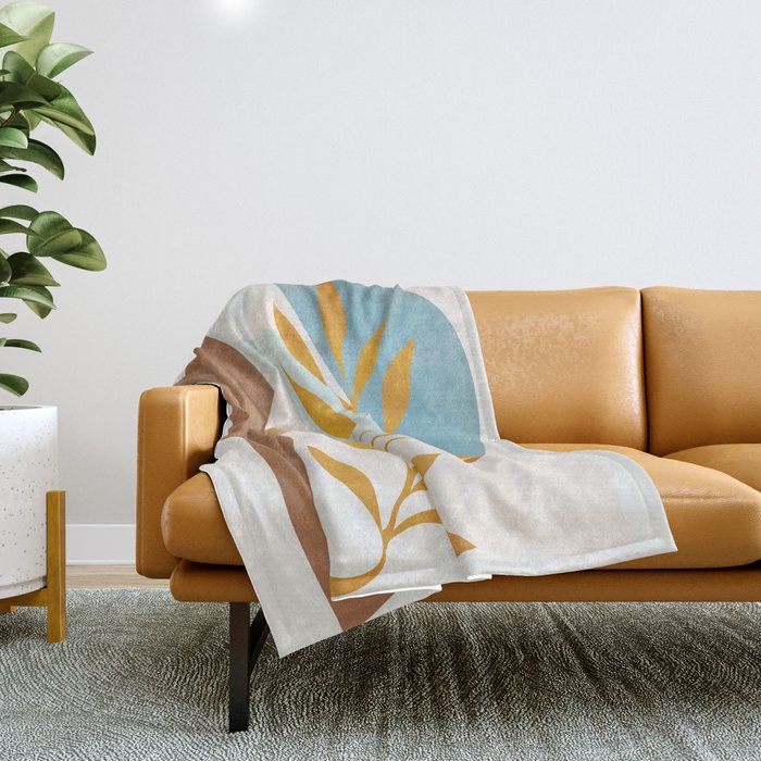 Soft Abstract Shapes 01 Throw Blanket Gallery Image 1