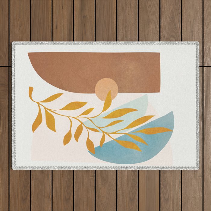 Soft Abstract Shapes 01 Outdoor Rug Gallery Image 1
