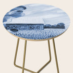 Rustic Country Barn Painting in Navy Blue Side Table Gallery Image 2