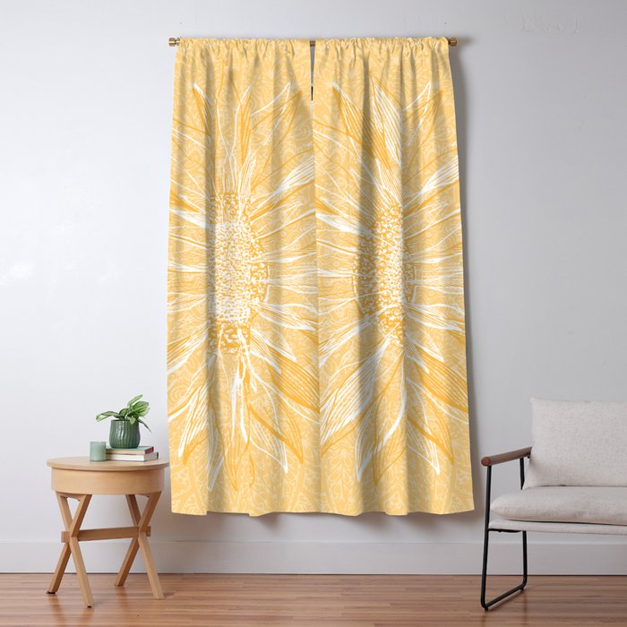 Mandala, Sunflower Prints, Yellow Window Curtain Gallery Image 5