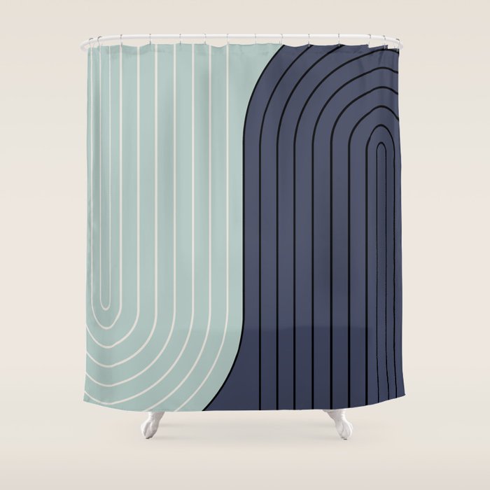 Two Tone Line Curvature XXII  Shower Curtain Gallery Image 1