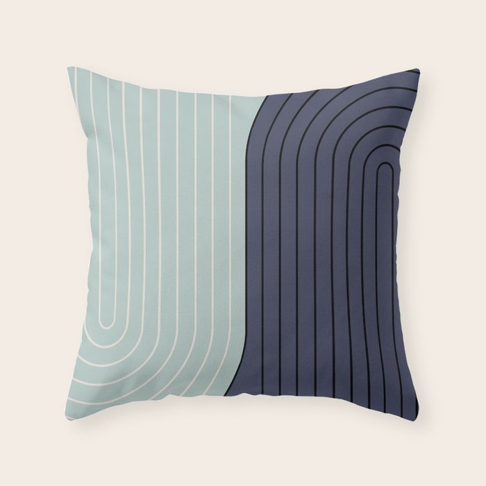 Two Tone Line Curvature XXII  Throw Pillow Gallery Image 1