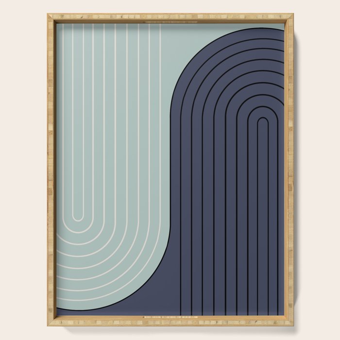 Two Tone Line Curvature XXII  Serving Tray Gallery Image 1