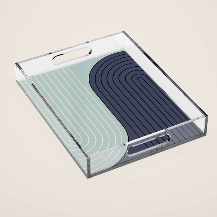 Two Tone Line Curvature XXII  Acrylic Tray Gallery Image 1